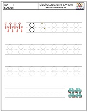 okul öncesi 1 sayısı çizgi çalışması